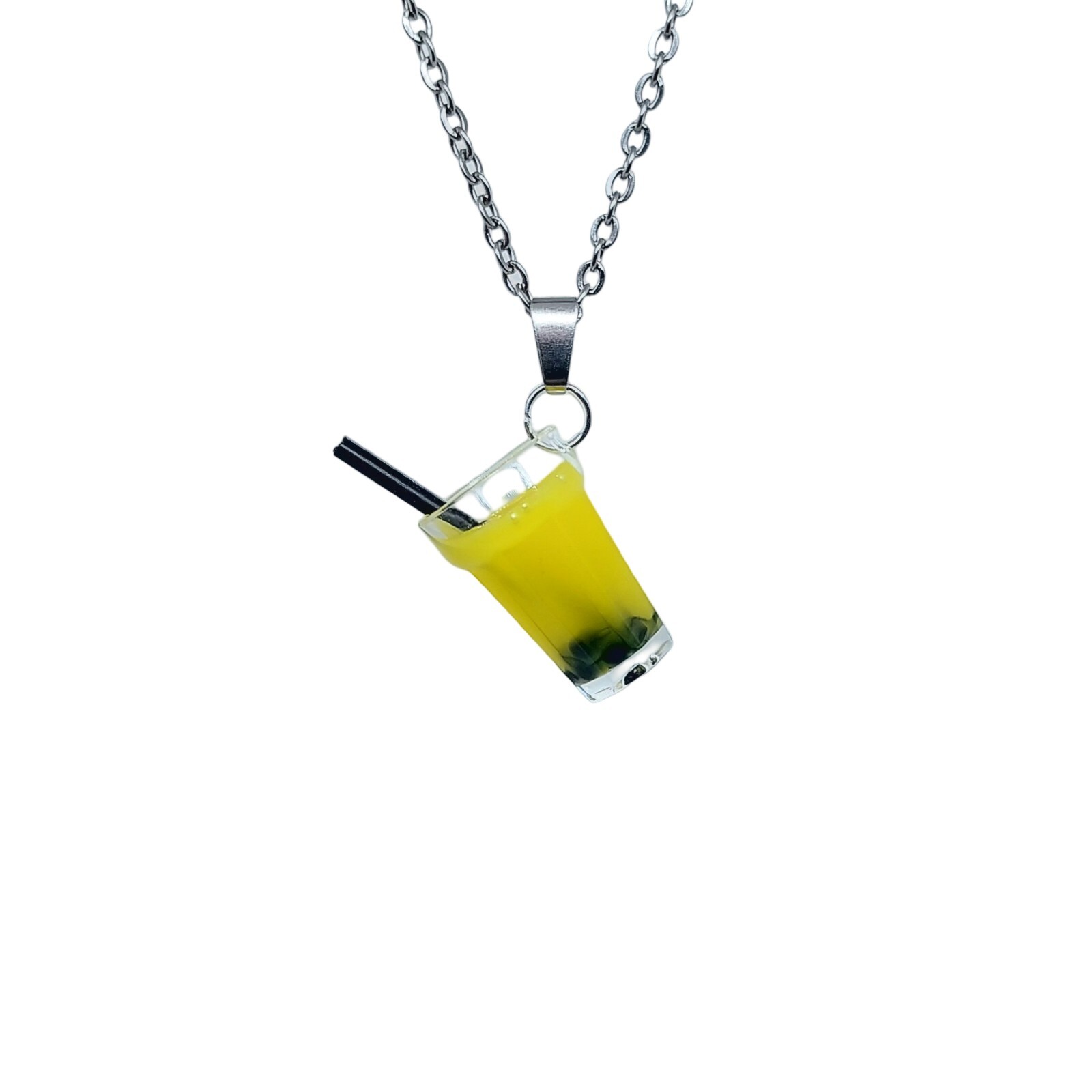 USA Seller 3D Boba Tea Bubble Pendant Necklace Jewelry Healing Colorful