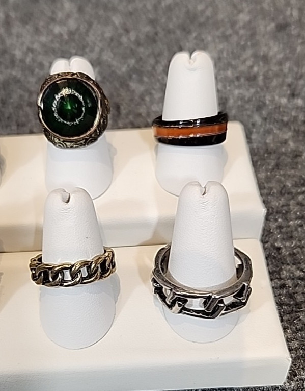 Jewelry 11 Rings Gothic Collection Skull 2 Rings w/Chain See Description #203