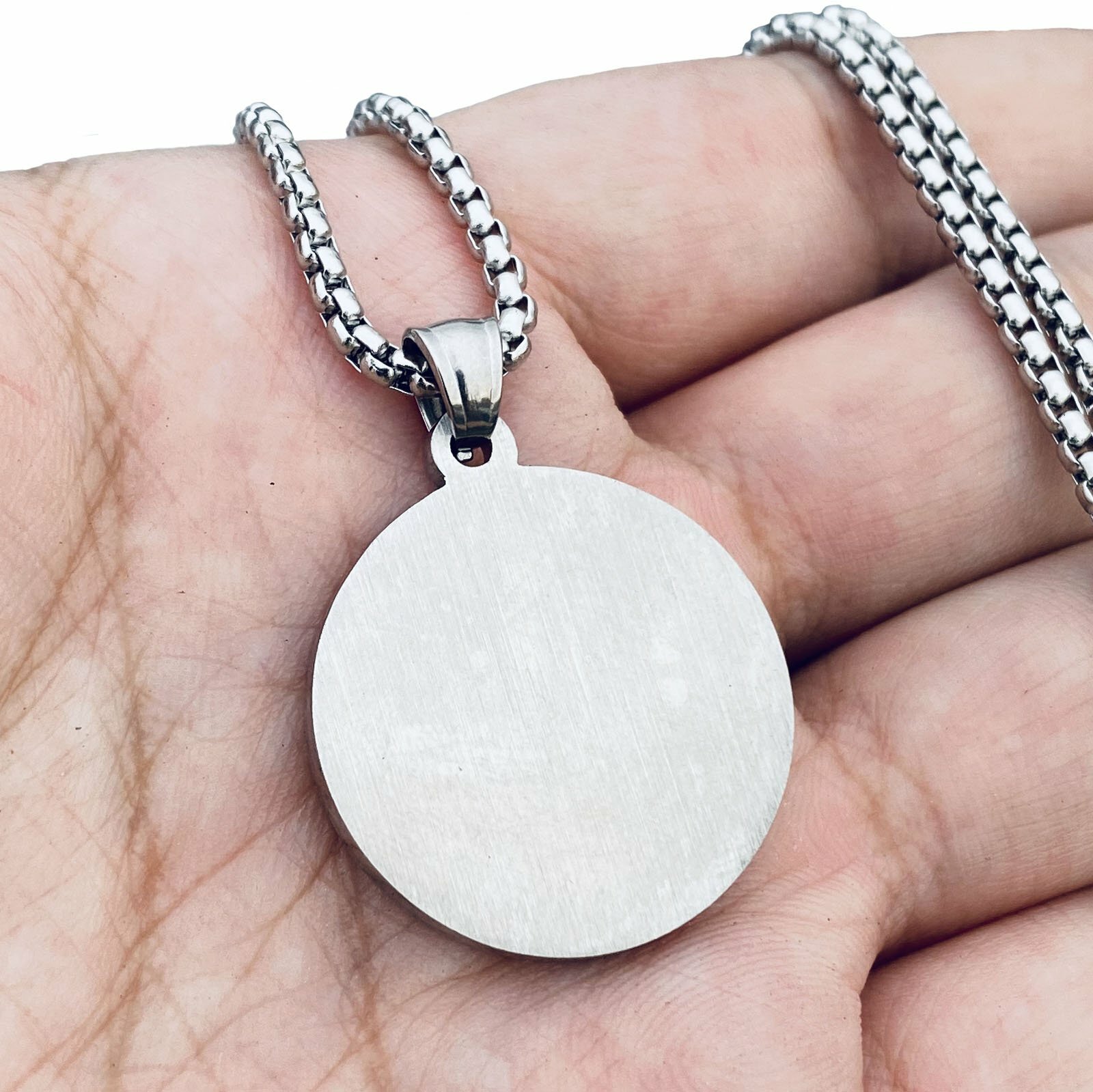 MENDEL Mens Stainless Steel Protection Amulet Yin Ying Yang Pendant Necklace Men