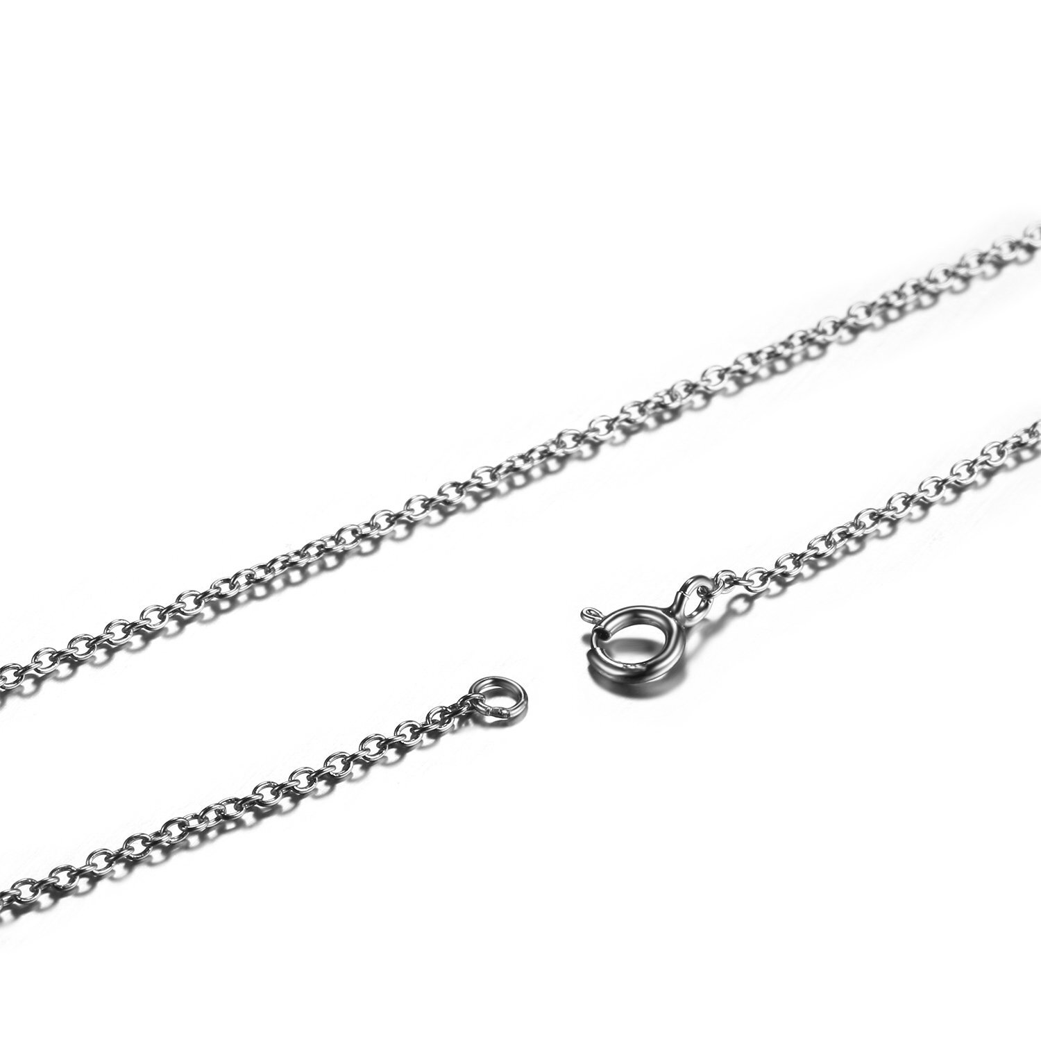 925 Silver Plated 1.2 mm O-shaped Necklace Link Men Women Jewelry Box Chain DIY