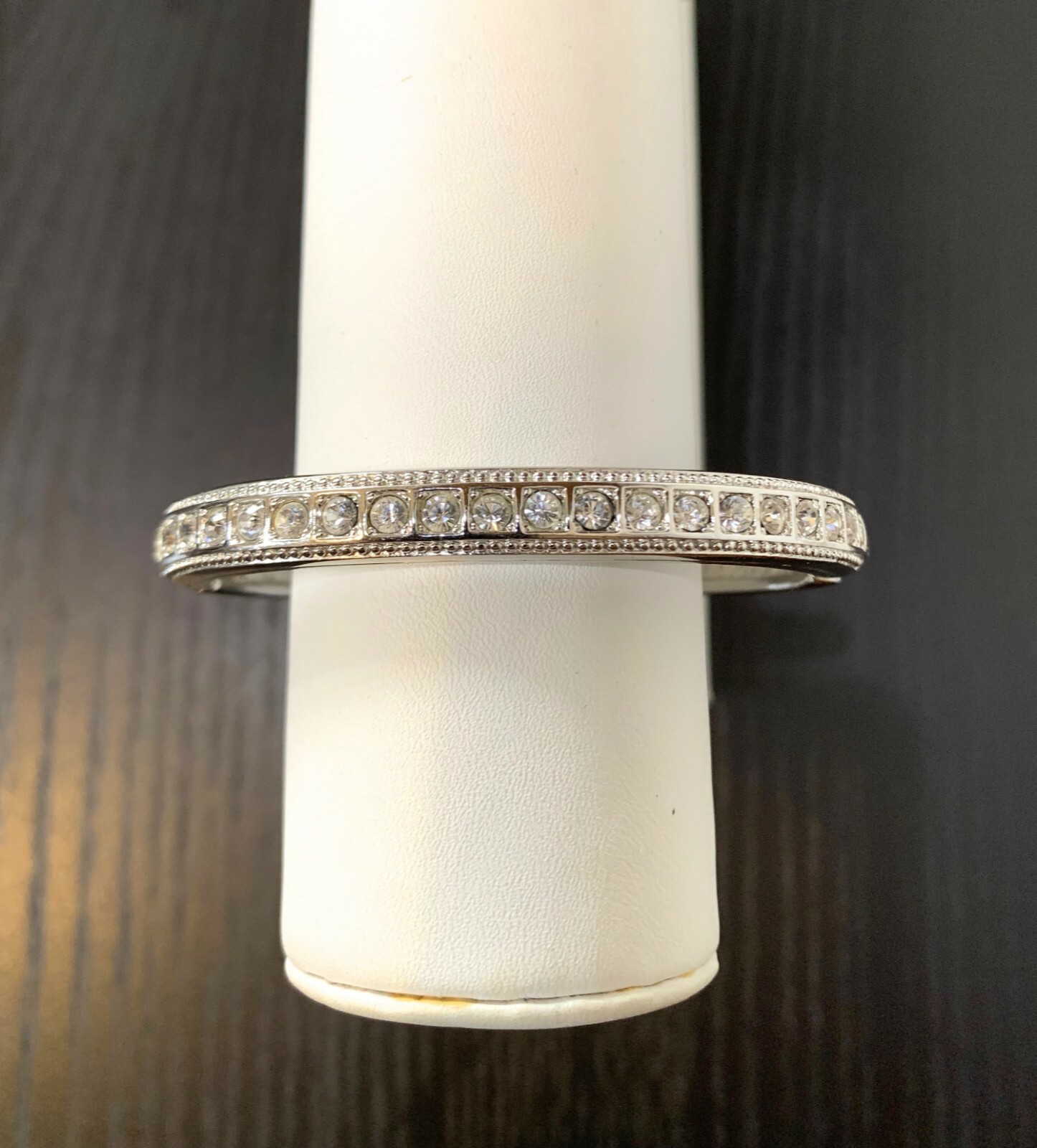 Swarovski Crystal Thick Channel-Set Bangle With Stones all Around Bracelet RARE