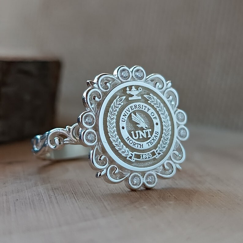 University of North Texas UNT Graduation Ring 1890 Seal Custom Graduation Gift