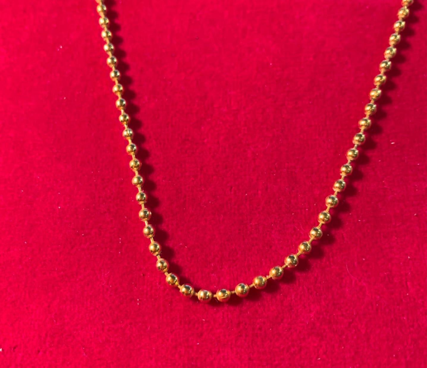 LOT OF 72 14KT GOLD PLATED 18 INCH 2.4MM BALL CHAIN NECKLACE W/ MILITARY CLASP