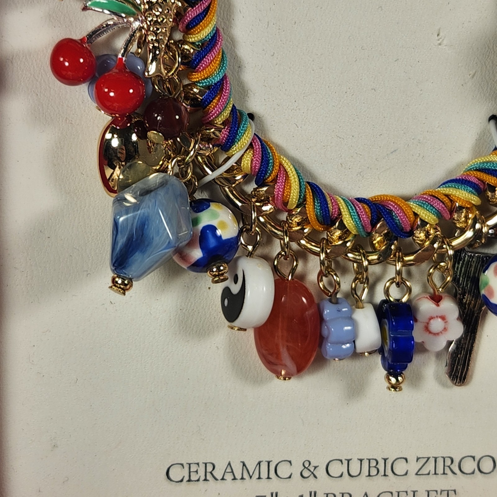 Atterri Bracelet Woman Owned Charm Multi Color Tik Tok Viral Gold Tone