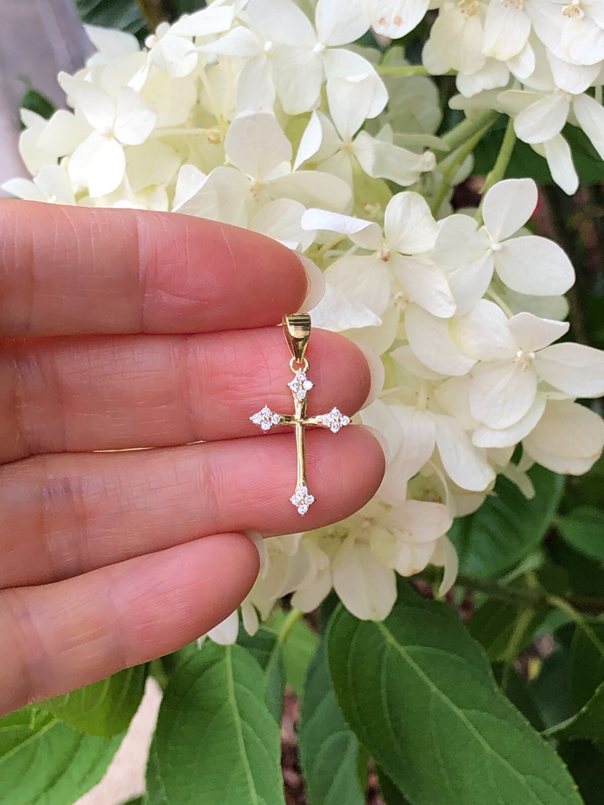 925 Sterling Silver CZ Orthodox Cross Pendant Tiny 17mm(0.67″)/25mm(0.98″)