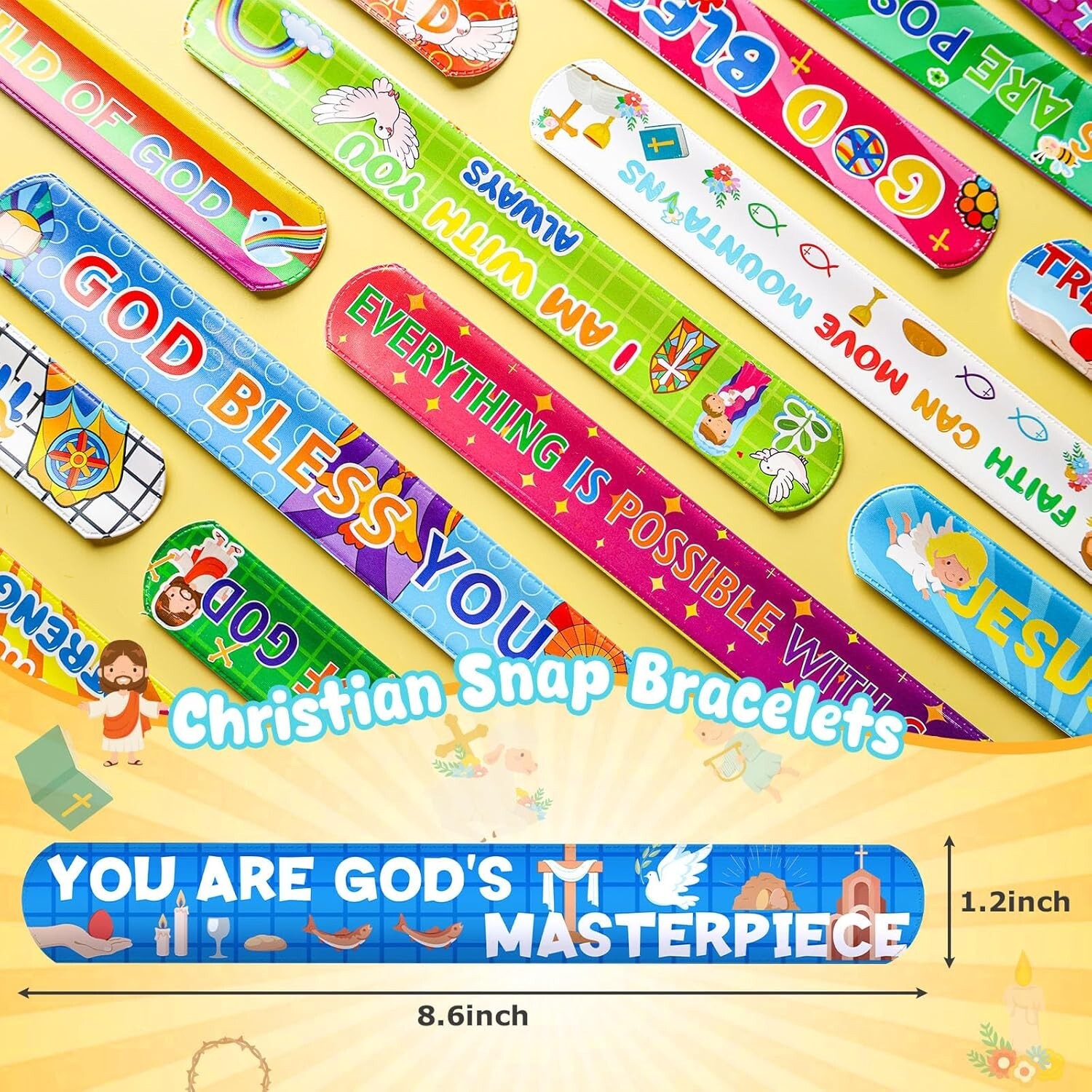 Inspirational Snap Bracelets for All – 48PCS Bible Verses for Events and Gifting
