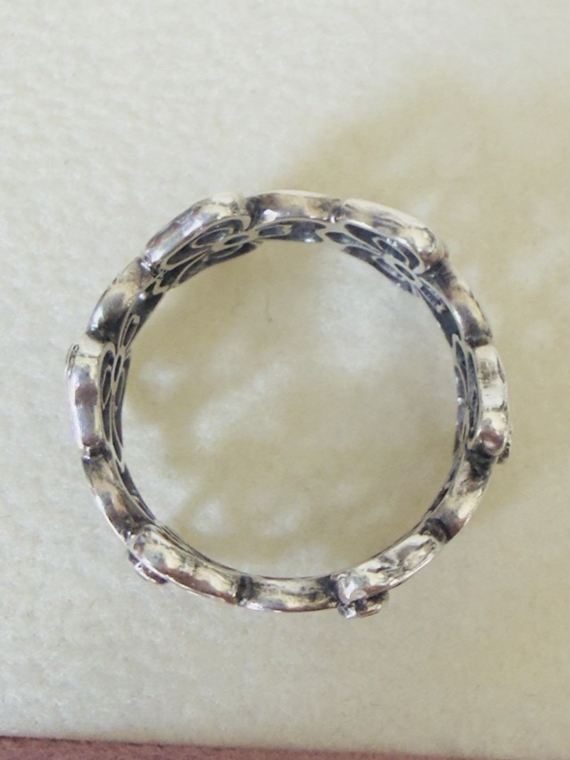 Genuine Pandora Sterling Silver 924 Posy Flower Pink Whit CZ Size 7