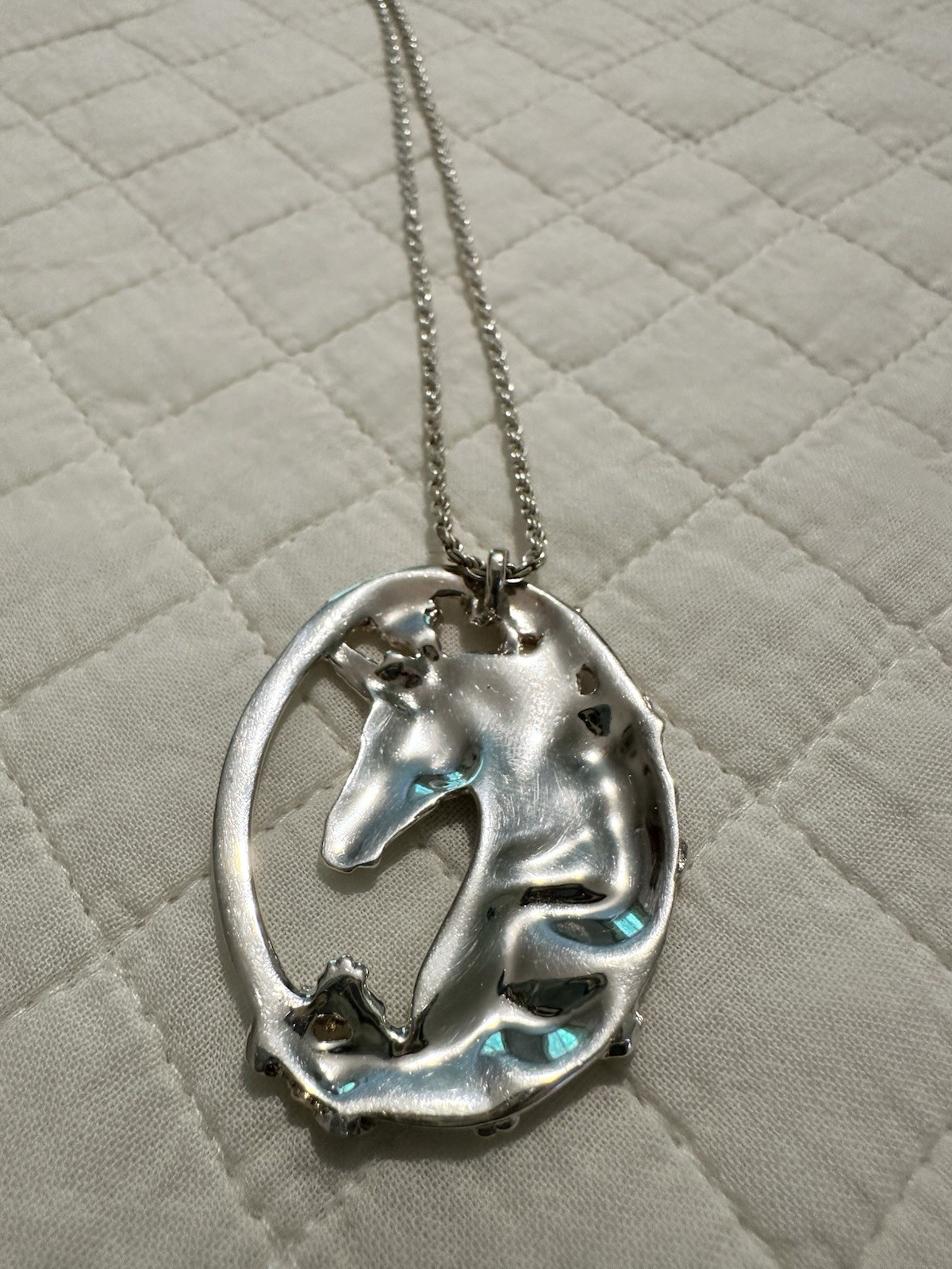 Vintage Gorham Sterling Silver Unicorn Necklace 925 Italy Chain Box