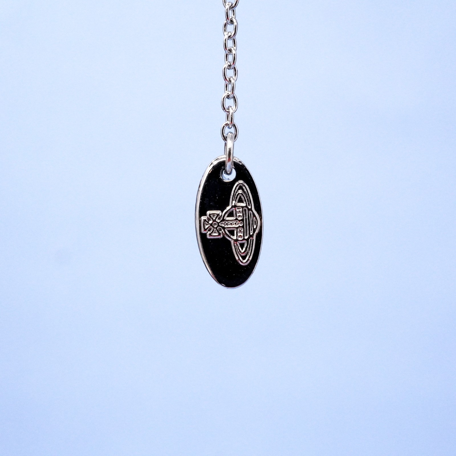 Vivienne Westwood Necklace Silver Orb Pendant Small White Crystal With Gift Box