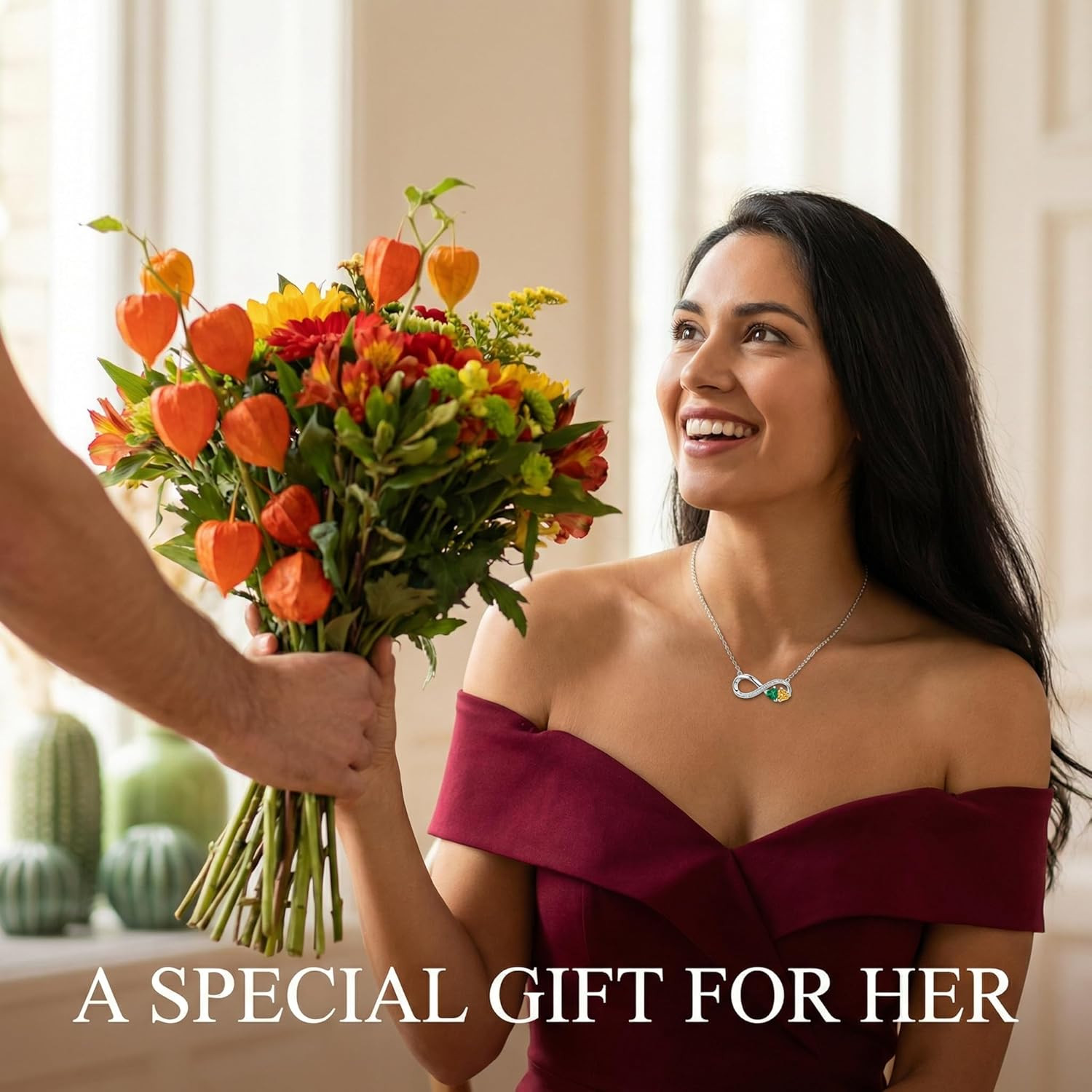 Infinity Birthstone Necklace for Women – Perfect Gift for Her on Any Occasion