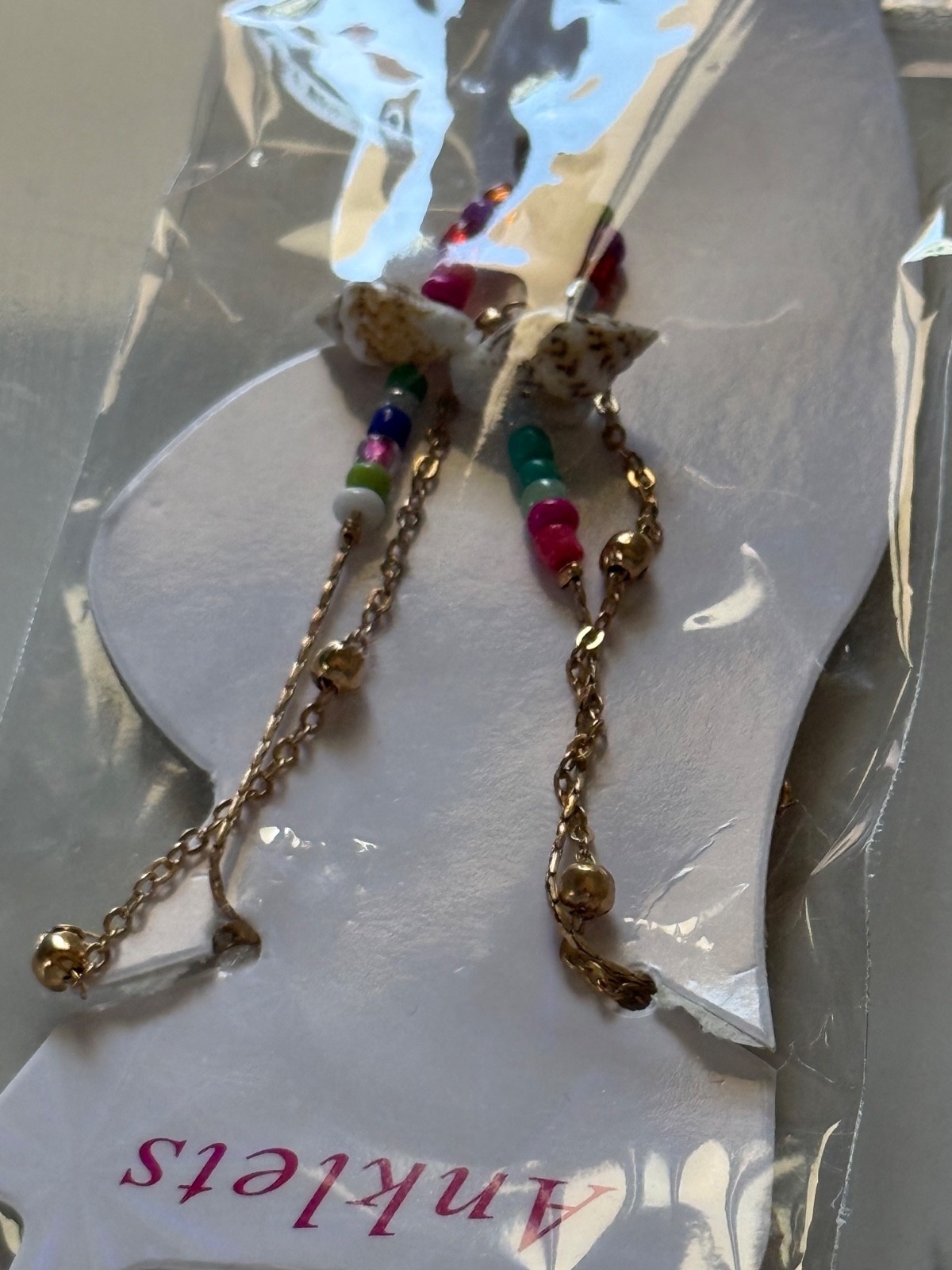 Boho Cowrie Shell Anklet Gold Chain Colorful Beads Beach Foot Jewelry New