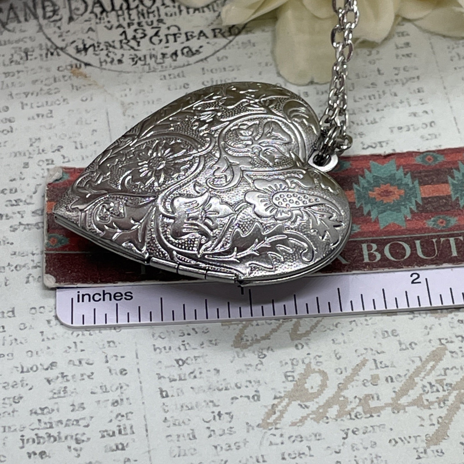 Heart Silver Locket Angel Cameo Mom Love Necklace Photo Bride bridal wedding