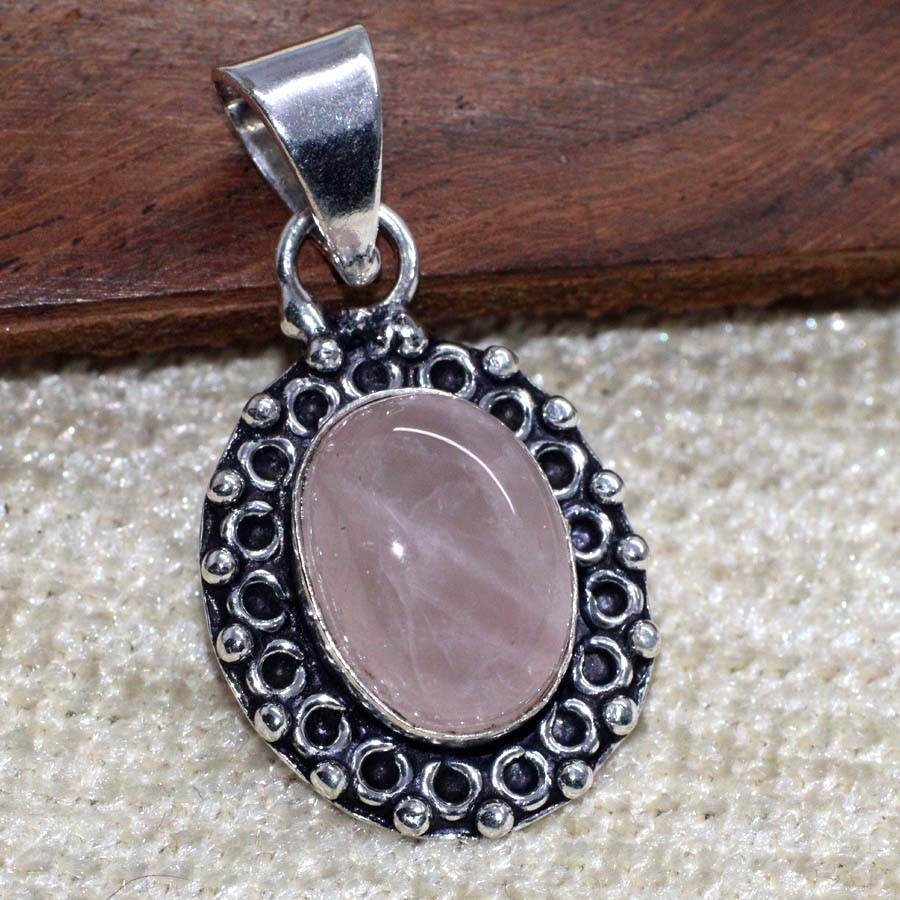 Tiger Eye, Rose Quartz 2 Pcs Pendant Set | Combo Set 1.4|1.4″ JW
