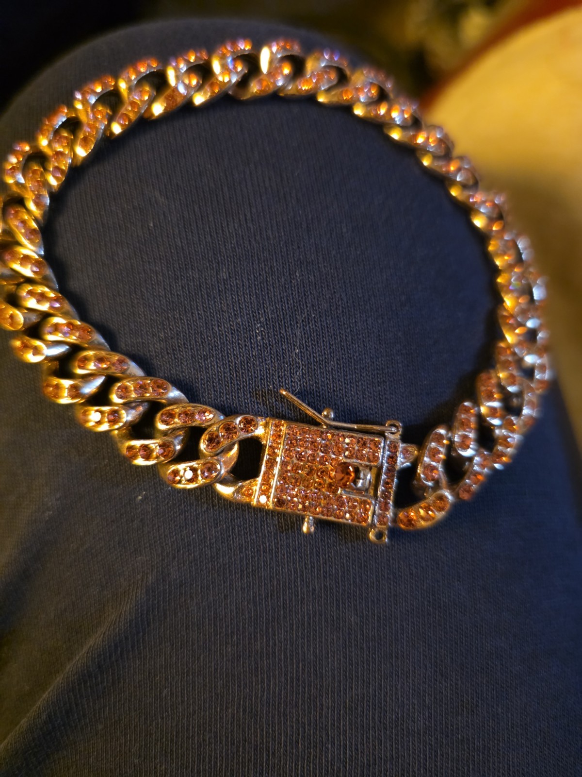 Chunky Cuban Rose Gold Bracelet With Double Lock