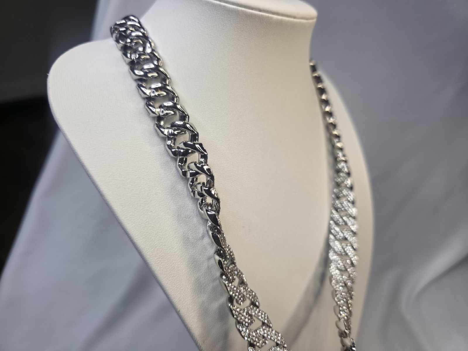 24” Iced Out Cuban Link Chain Heavy Solid Look Mens Hip Hop Necklace