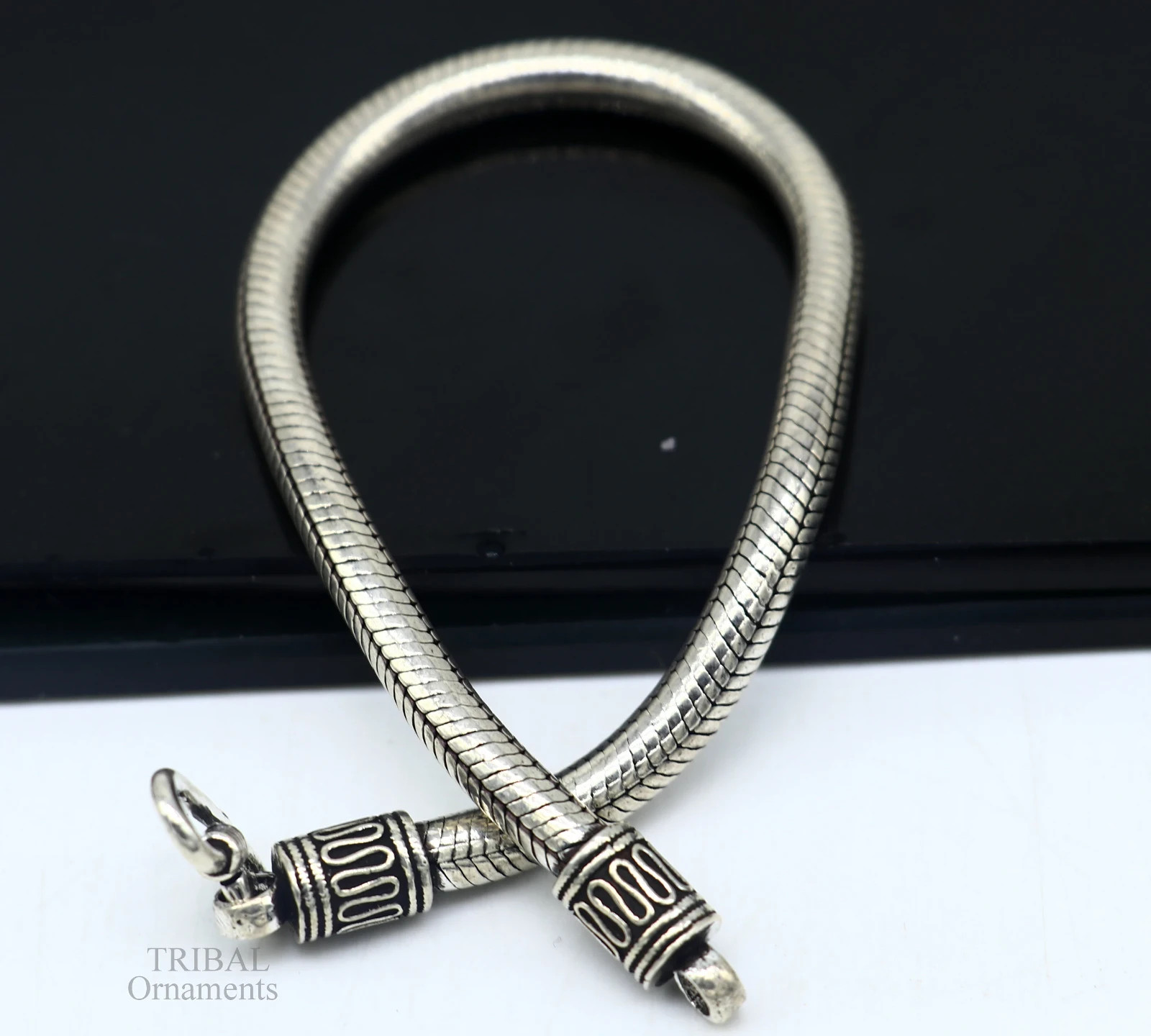 925 sterling silver snake chain customized half round D shape bracelet sbr242