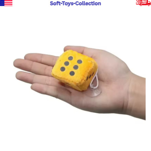 2PCS Fuzzy Dice Car Mirror Hanging Ornament Auto Interior Decor Gift