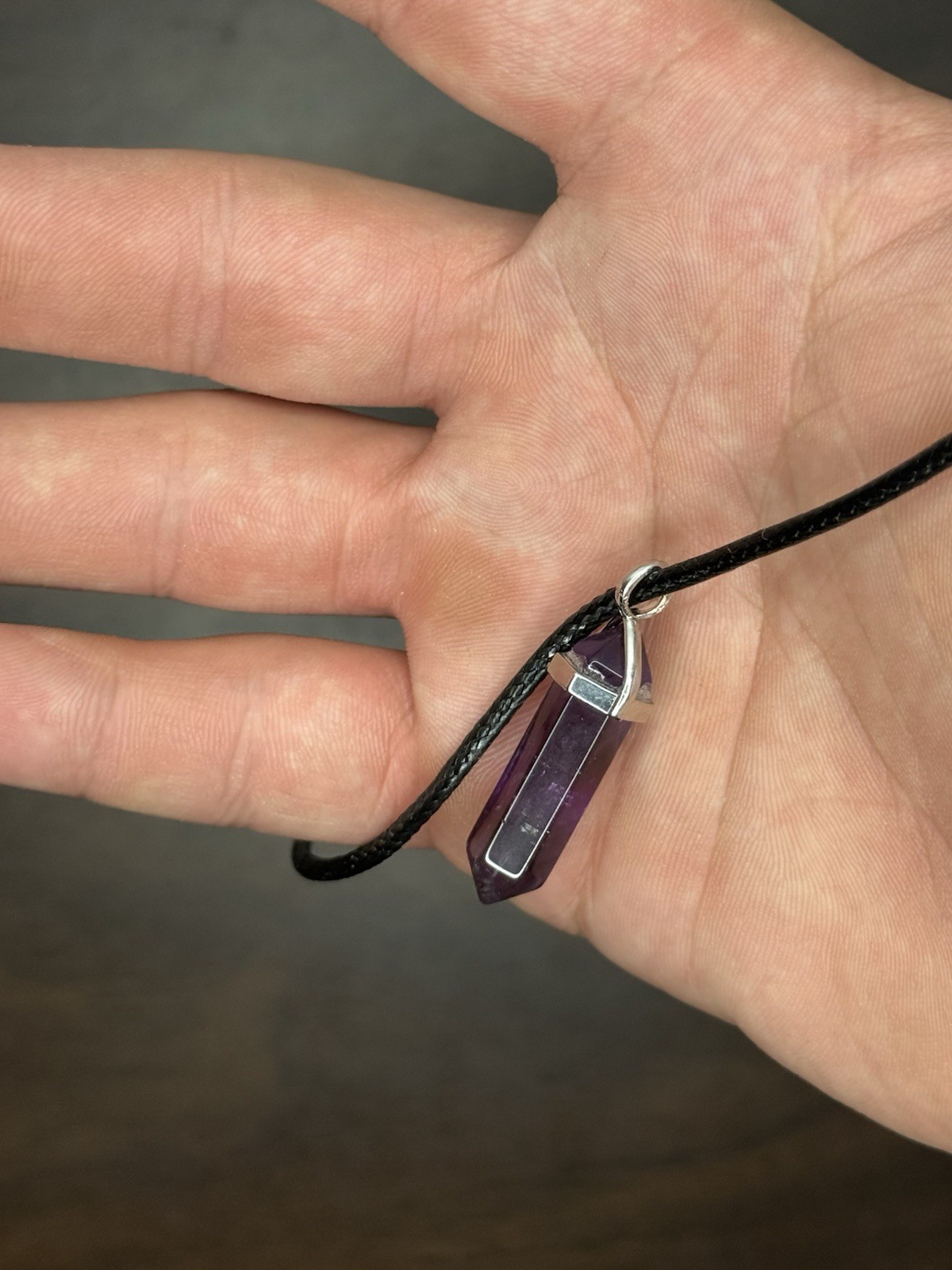 Amethyst Crystal Pendant Necklace