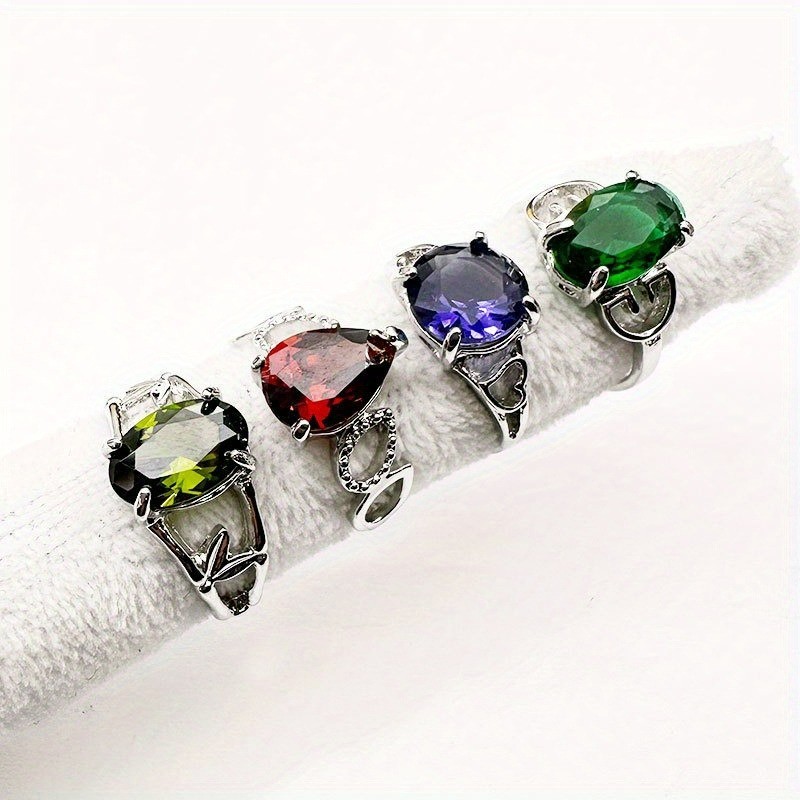 25/50Pcs Wholesale Colorful Crystal Mixed Ring Bulk Finger Band Ring Jewelry Lot