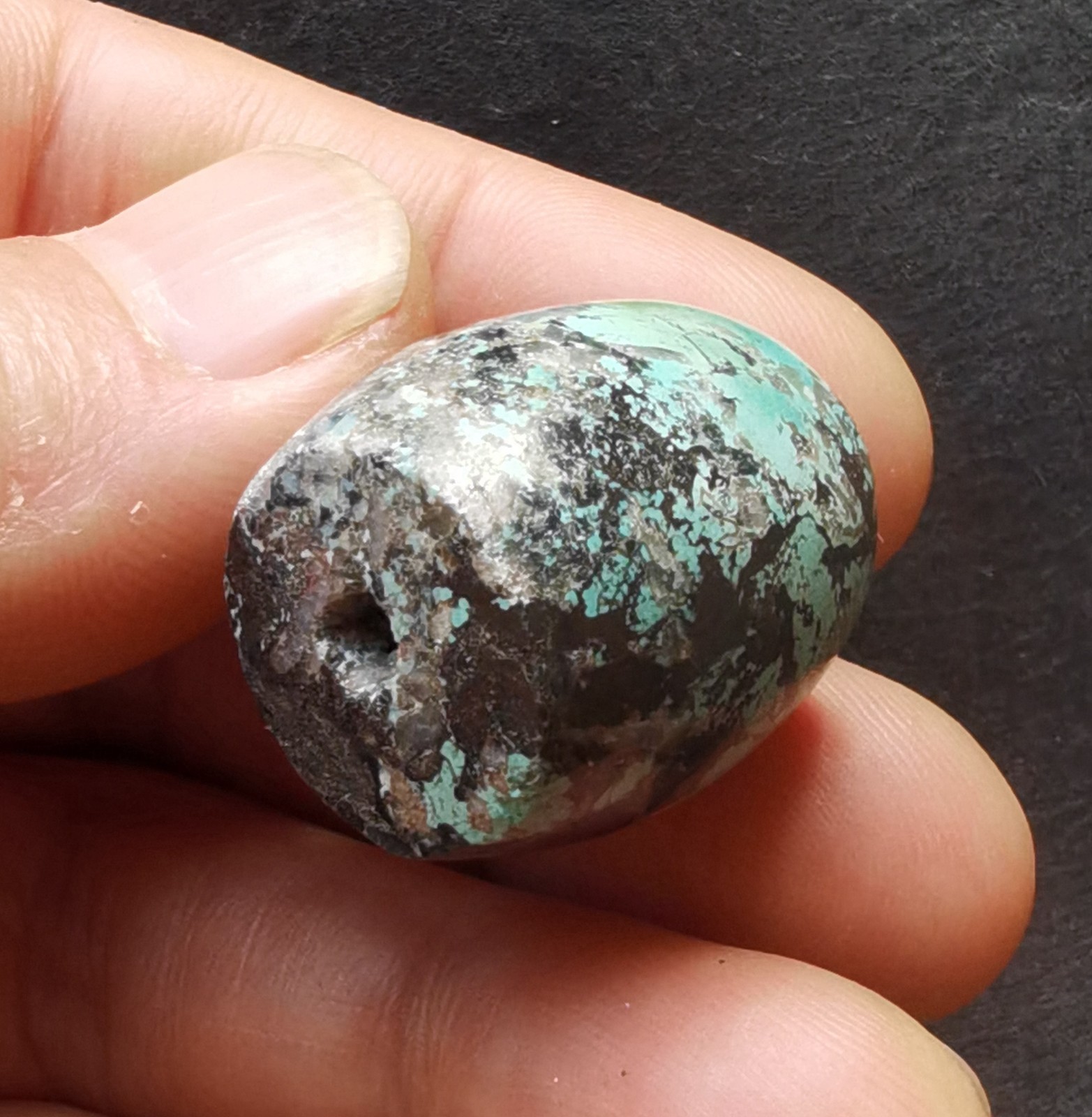 15.7g,barrel Genuine natural rainbow Turquoise stone pendant loose bead