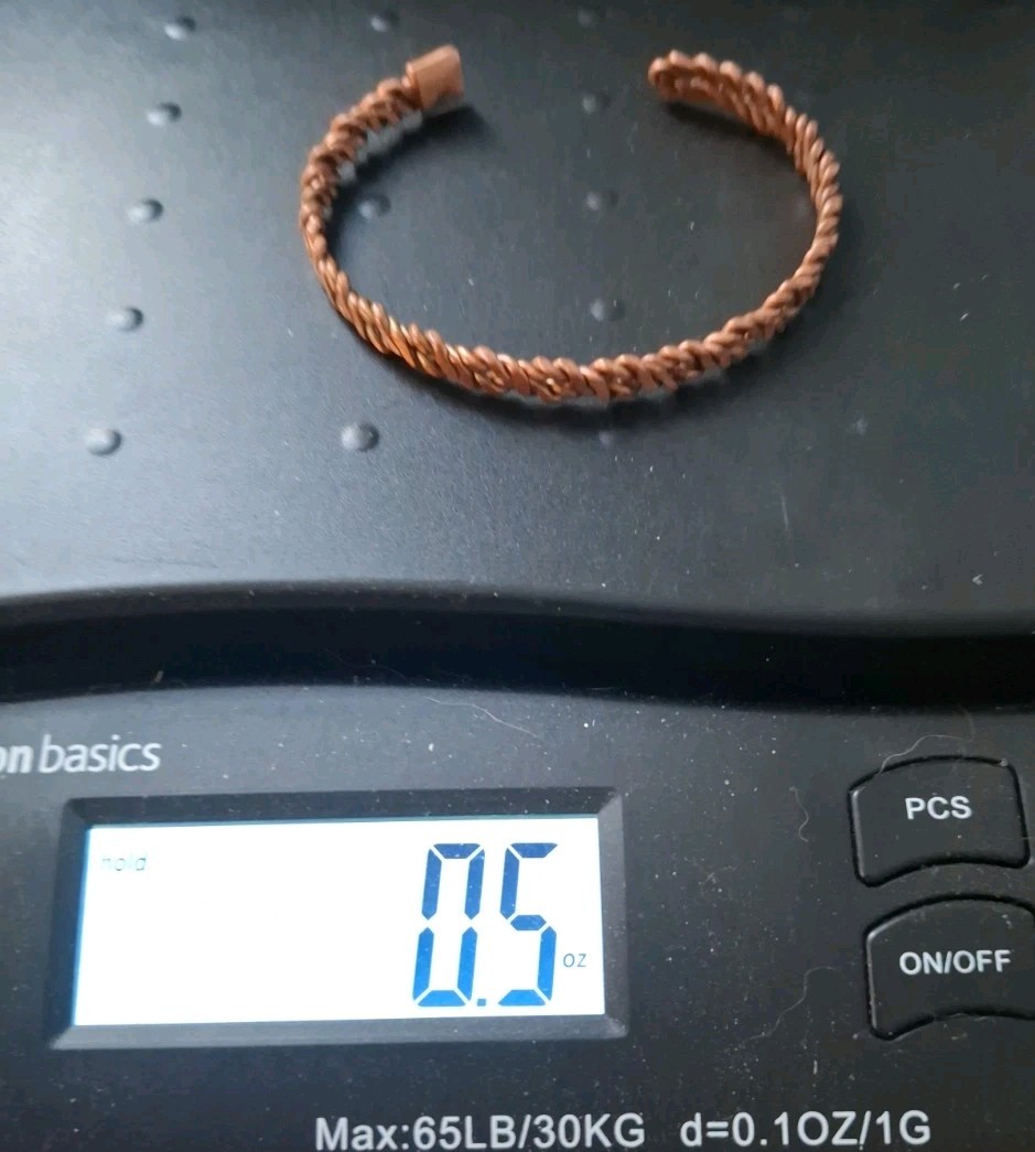 100% Copper Bracelet Handmade Rustic Braided Adjustable. Made In The USA