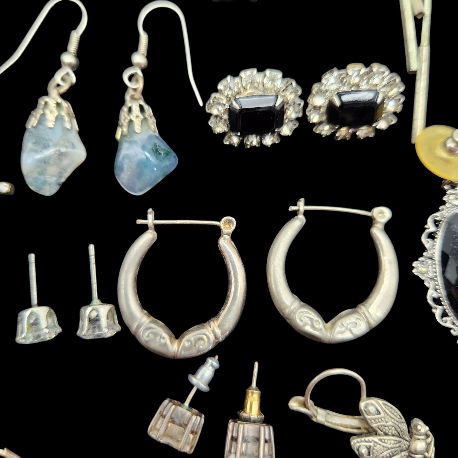 20 Pair Earring Lot Various Styles & Materials Dangle Stud & Novelty SEE DESC.