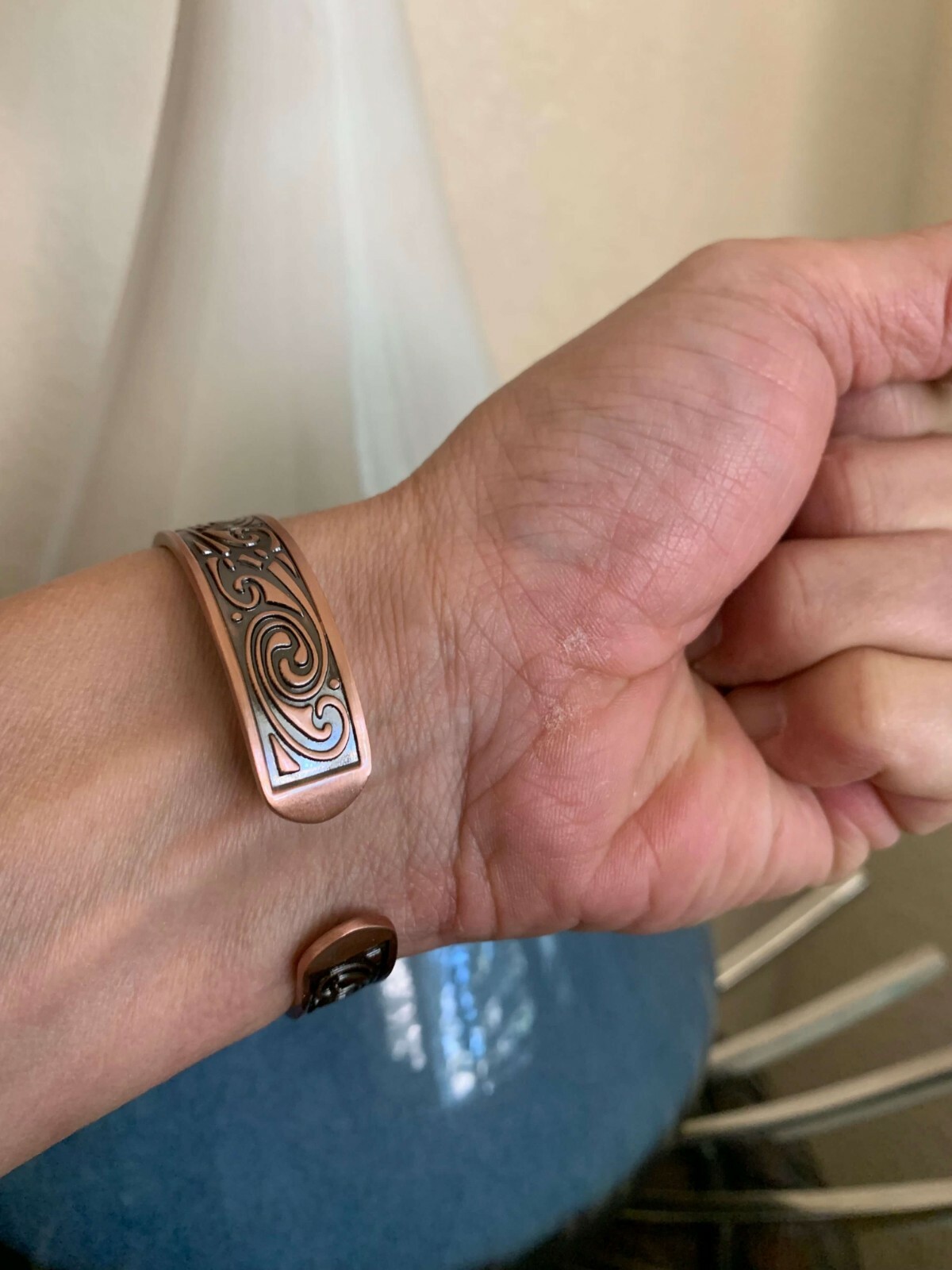 Gorgeous Pure Copper Magnetic Bangle Cuff Arthritis Pain Relief Stress Energy 