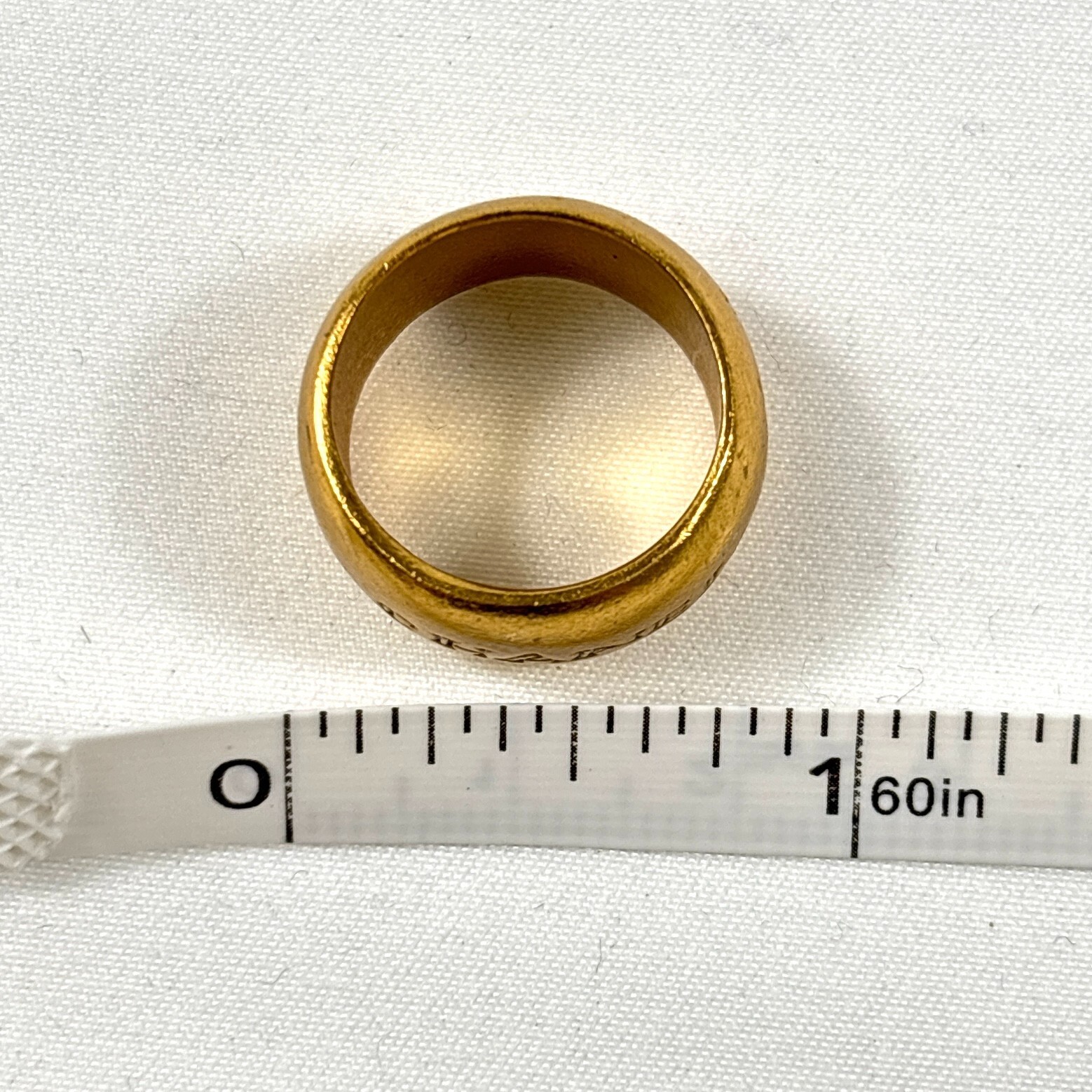 CHANEL COCO CC logo Vintage Wide Band Ring UK6 accessory Authentic JAPAN B1889