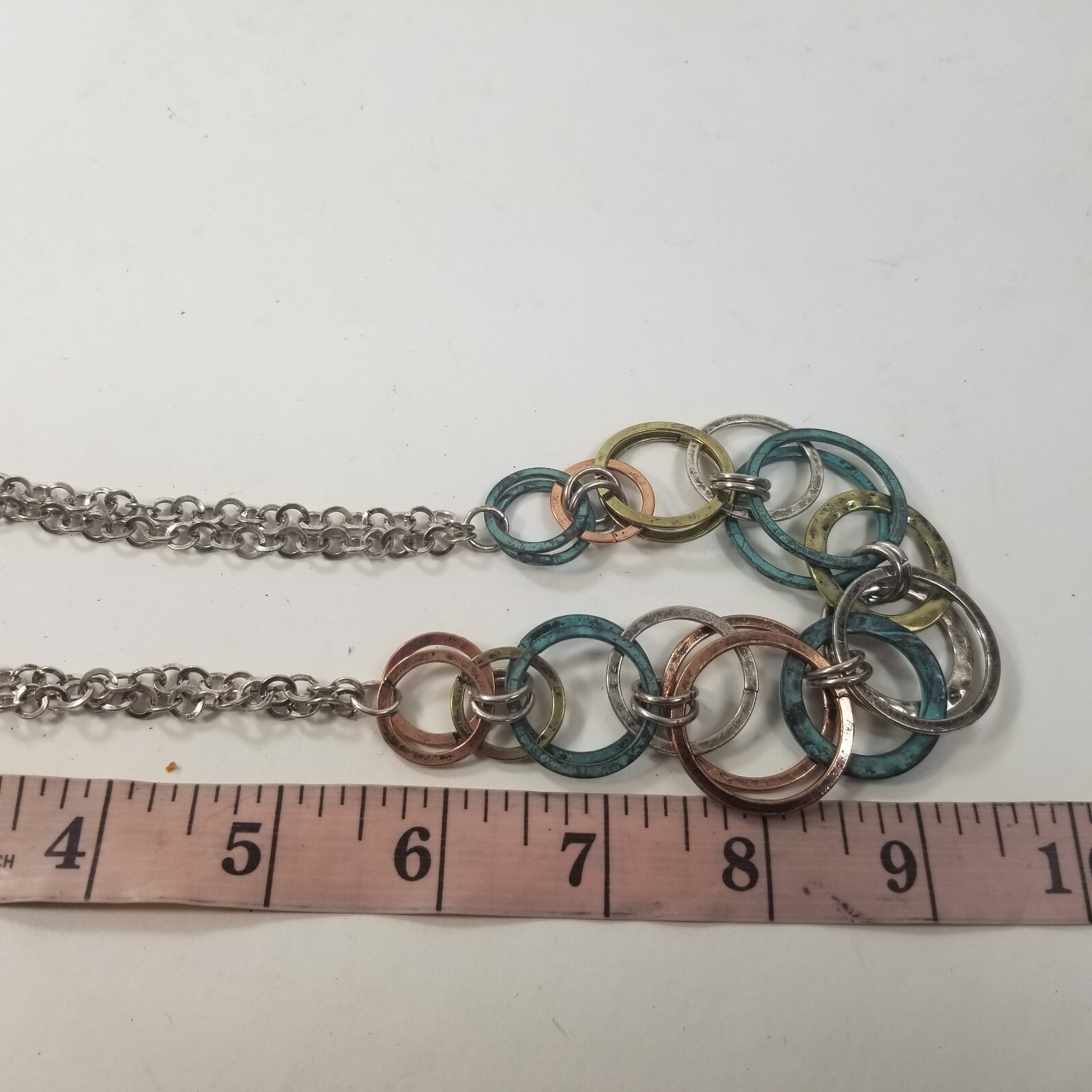 Statement Multi Chain Ring Cluster Chunky Boho Necklace and Earring Set Parure