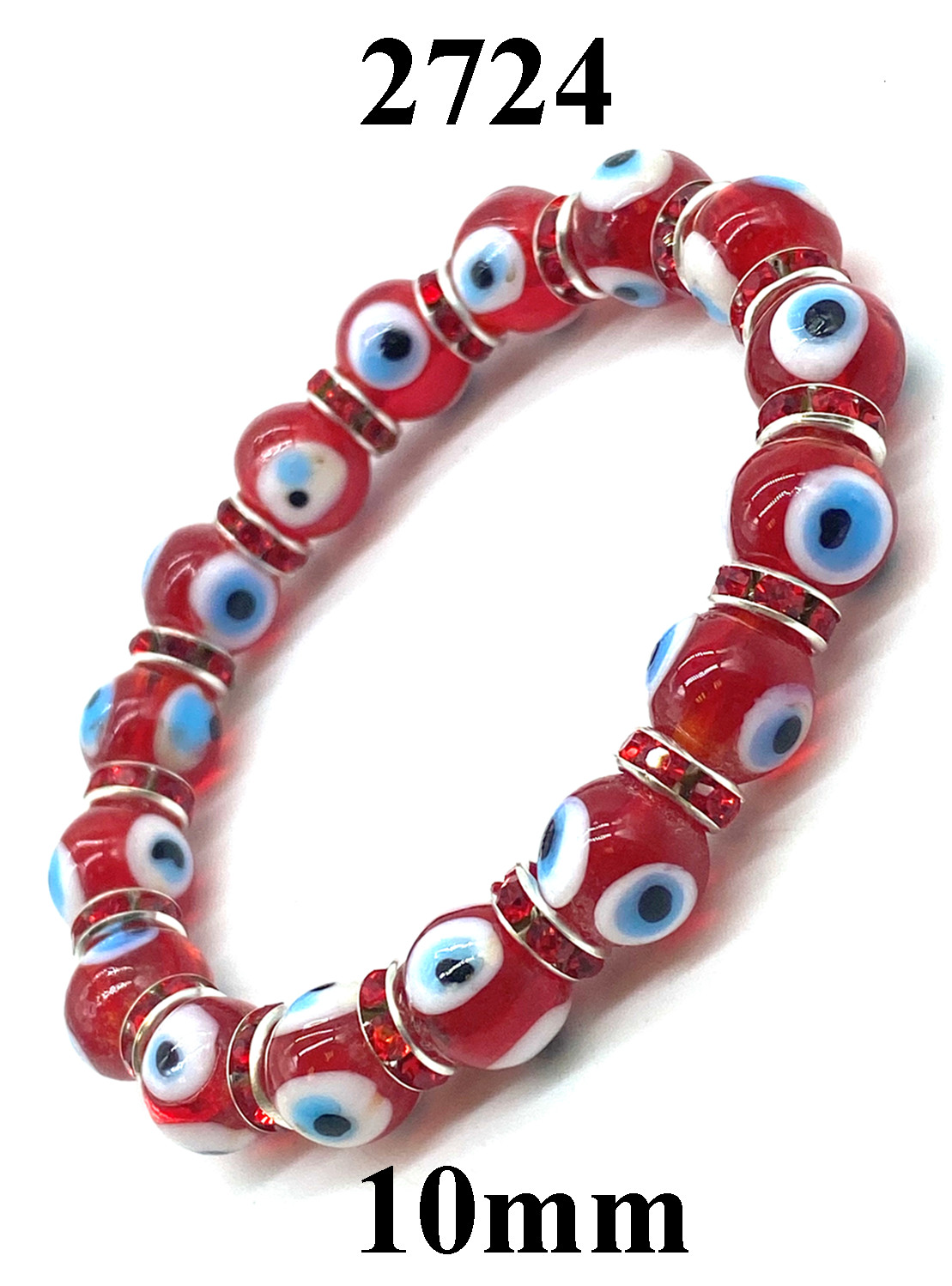 Evil Eye Stretch 10mm Beaded Bracelet