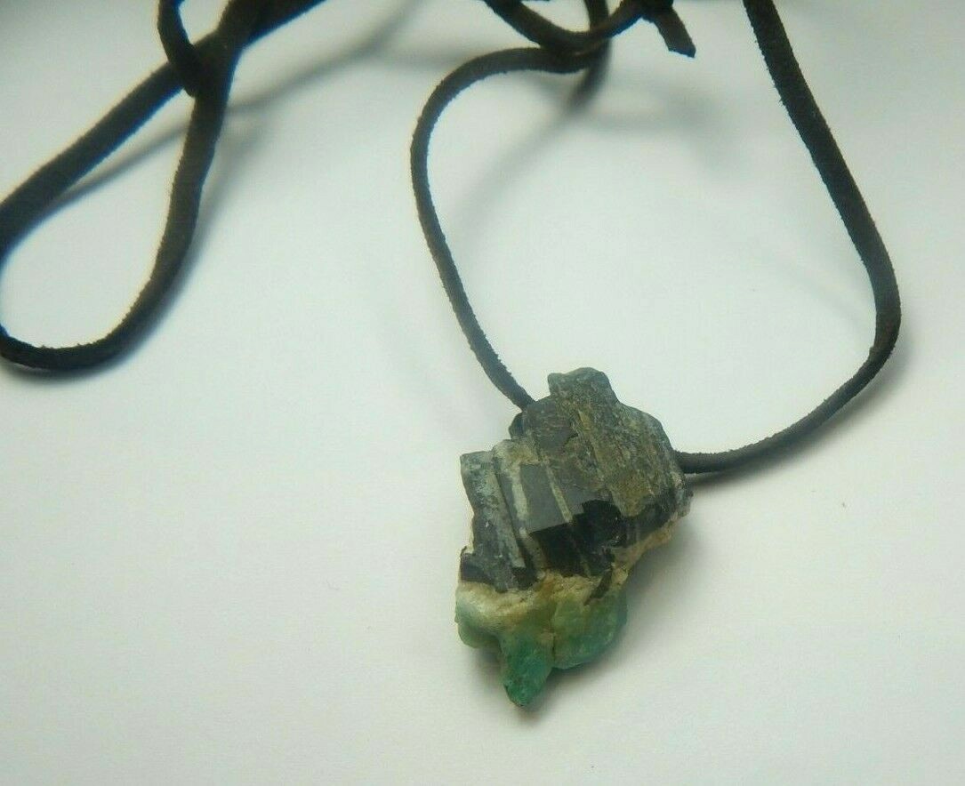 Colombian Emerald Raw Mineral Beryl with crystals 50.00 Cts Cow Leather Muzo Min