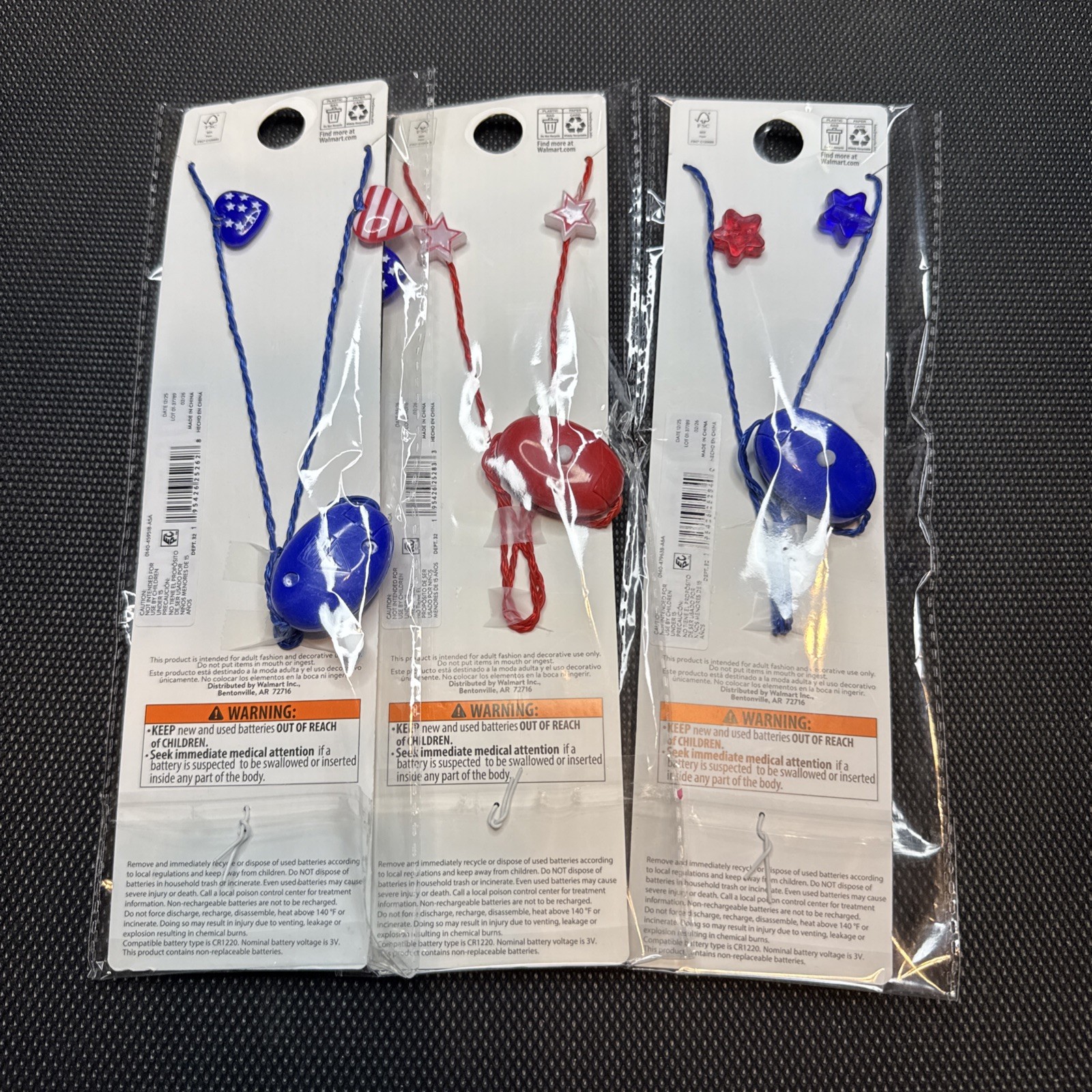 Patriotic Light Up 36in Necklaces Set Of 3