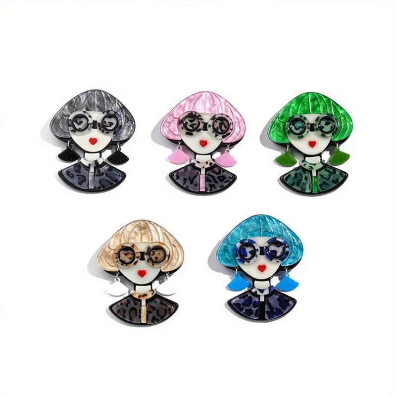 Fashion Acrylic Modern Lady Girls Brooches Pins For Womens Jewelry Gifts