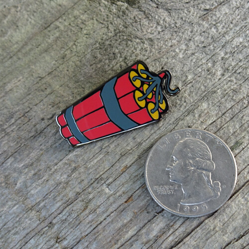 Red Dynamite Hard Enamel Metal Lapel Pin Anarchist Handbook Michael Malice
