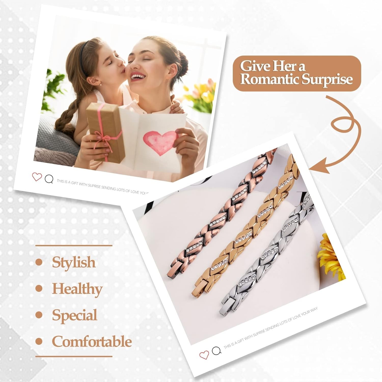Adjustable Copper Magnetic Bracelet for Women – 99.9% Pure Rose Gold Elegance