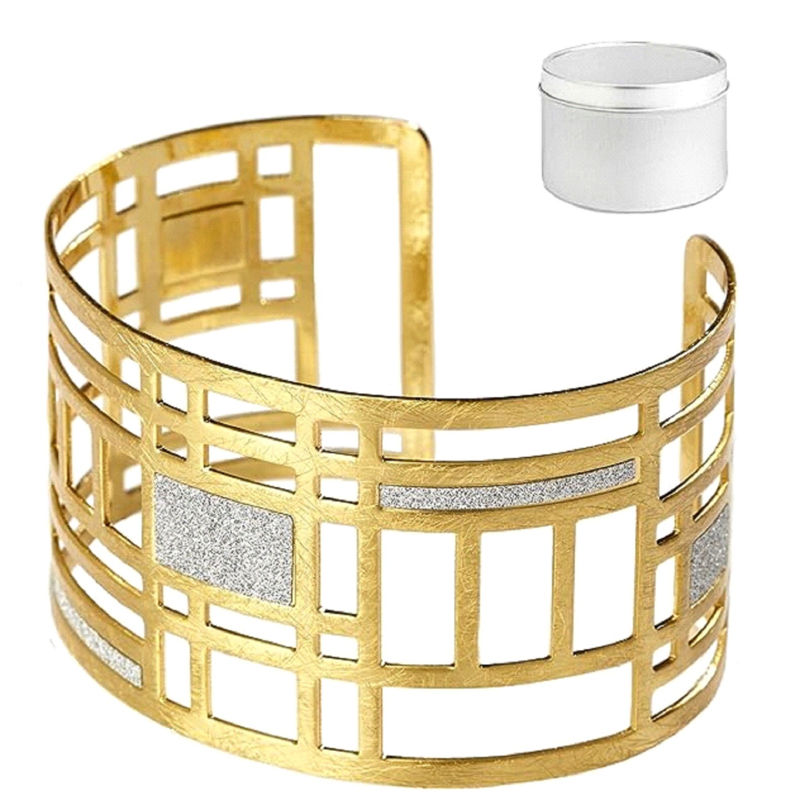 Kontura Geo Squares Gold Cuff with Gift Tin – NWT