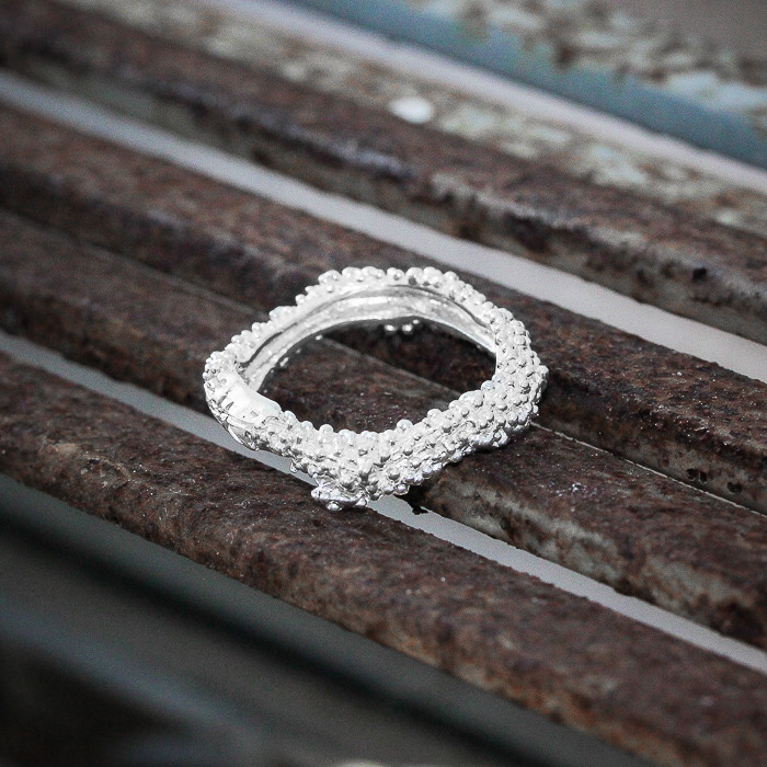 Not Enhanced 925 Sterling silver 925 Ring plating white and black From Thai