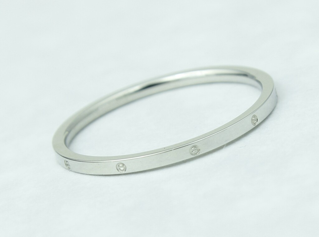 Women /Girl Gold Plated Titanium Stainless Steel Cubic Zircon Silver Ring 8