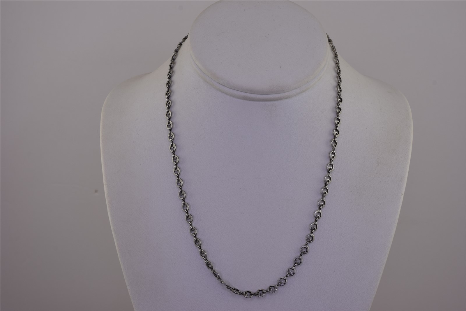 Catherine Popesco Silver 4.5mm Art Nouveau Deco Circle Link Necklace France 18″