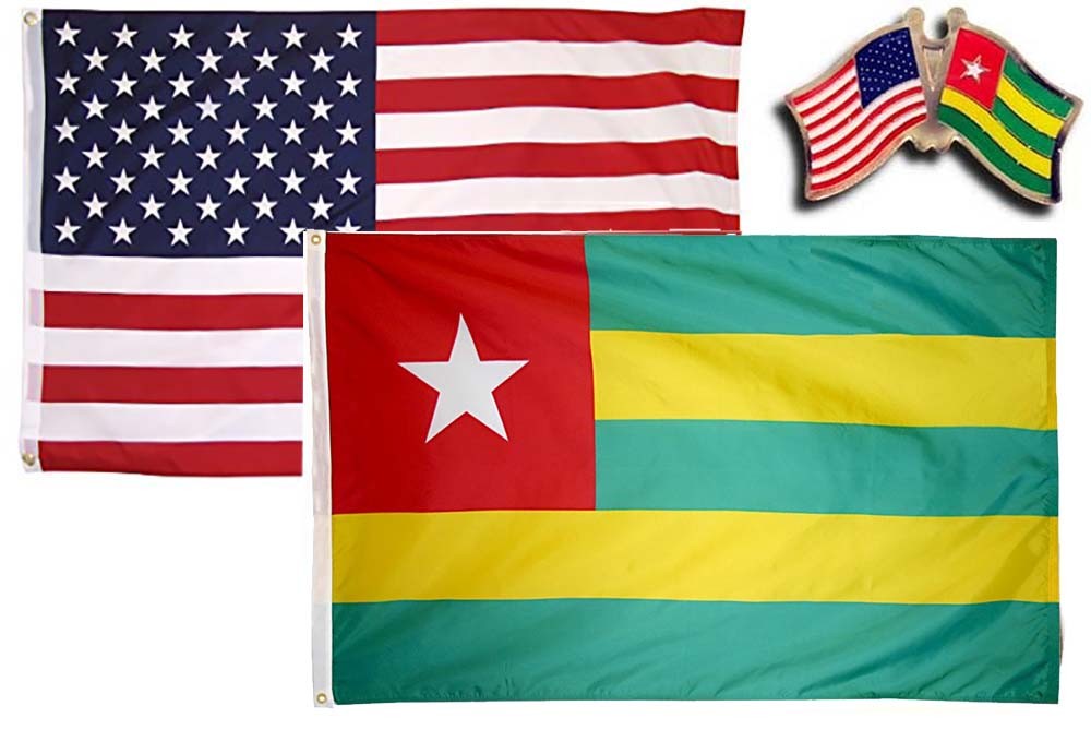Wholesale Combo USA & Togo Country 2×3 2’x3′ Flag & Friendship Lapel Pin