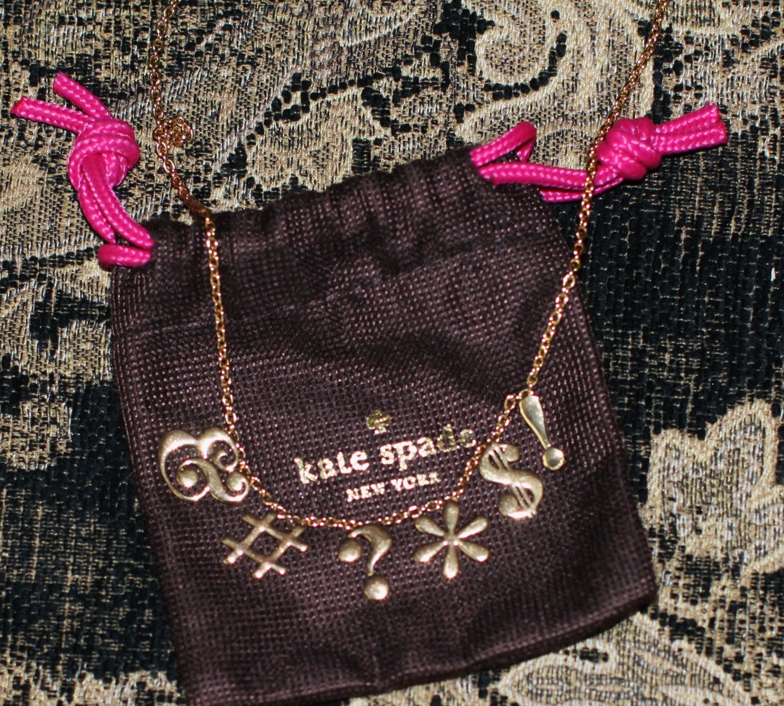 KATE SPADE NEW YORK GOLD CHARM NECKLACE SAY YES IDIOM “PARDON MY FRENCH”