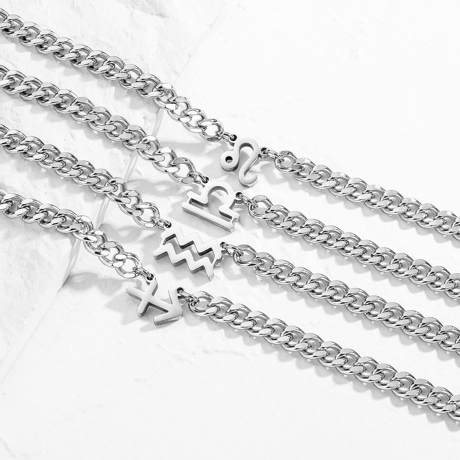 Zodiac Sign Necklace Choker Stainless Steel Constellation Horoscope Astrology