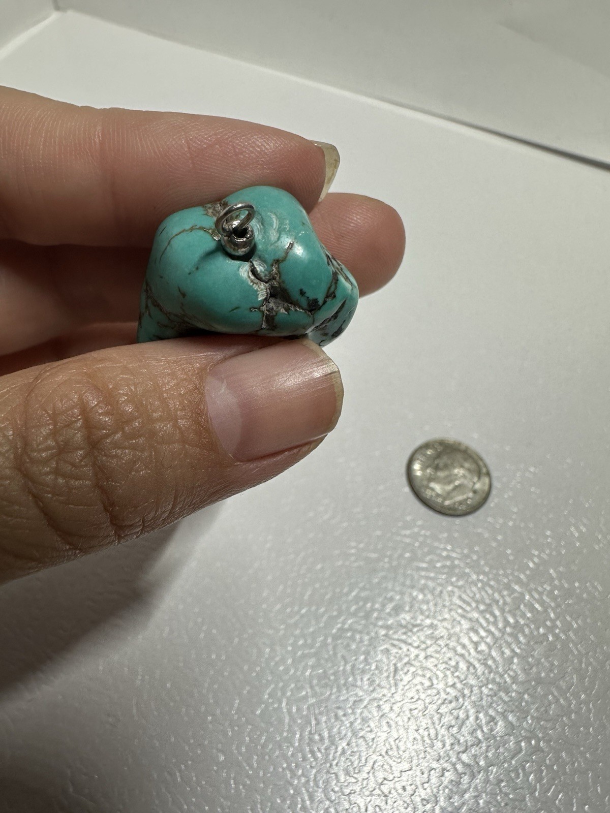 Turquoise Stone Chunk Pendant
