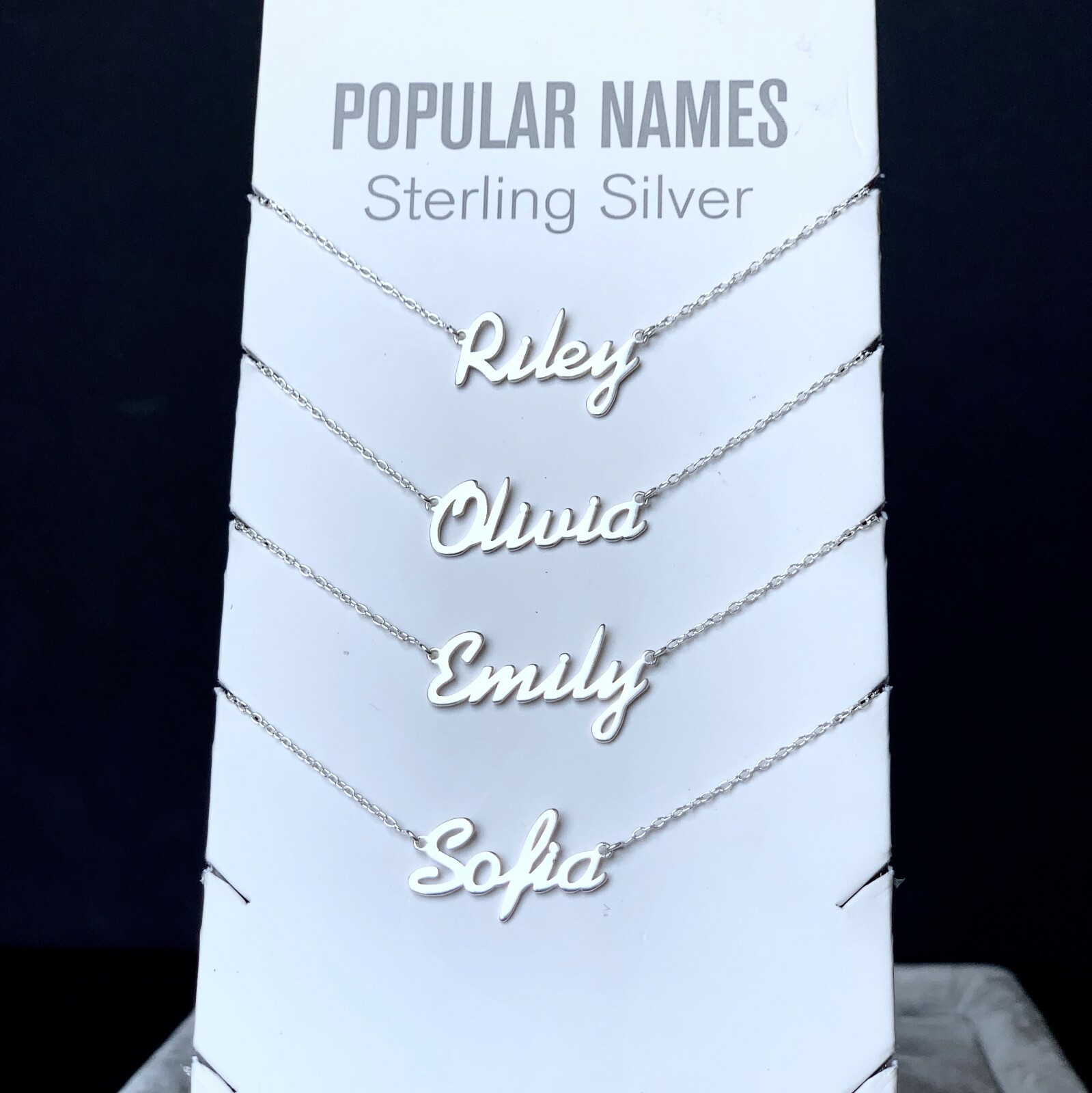 ANY Name Plate Necklace Personalized Custom Sterling Silver 925 Pendant Gift