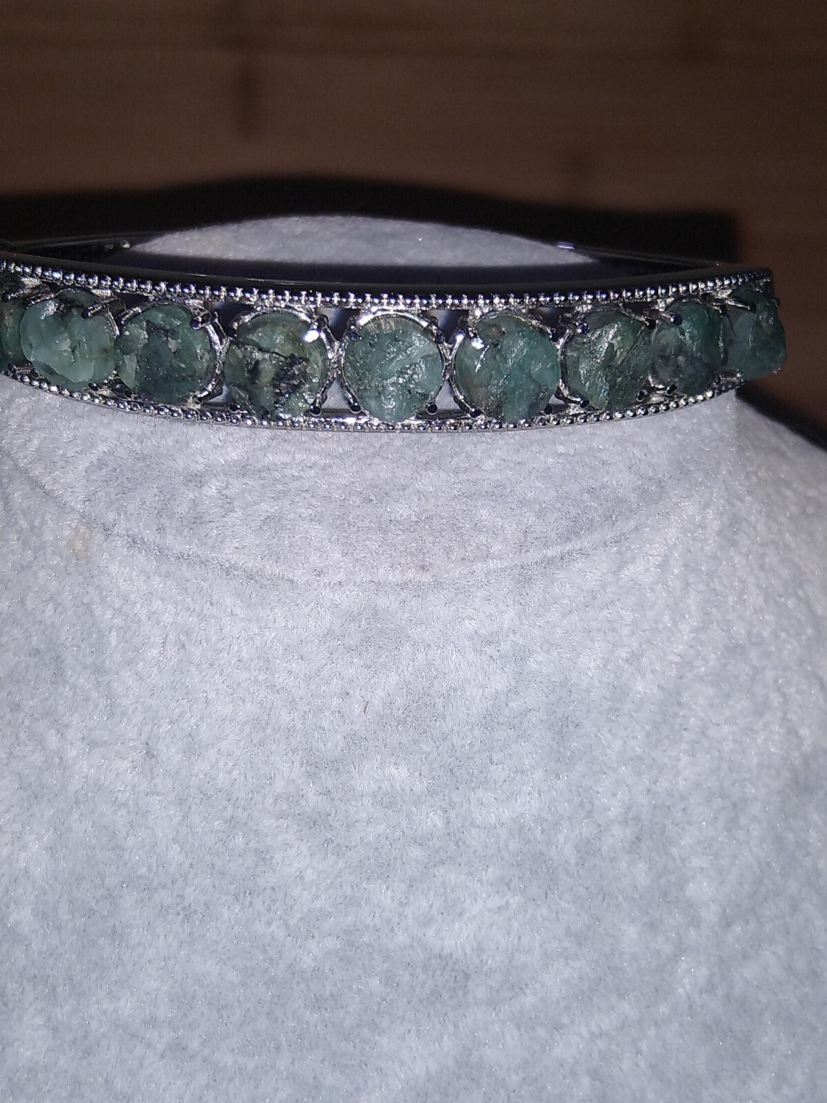KAGEM ZAMBIAN ORGANIC Roughcut Bracelet/Stainless Steel (7.25″) 21.00 ctw