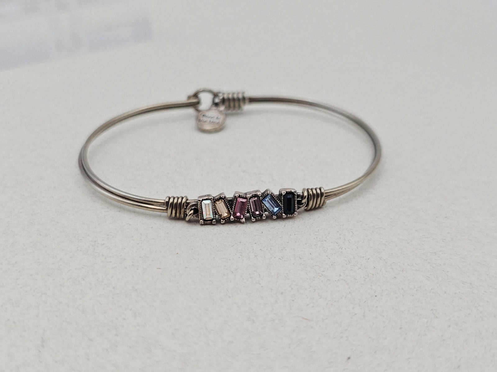 Luca + Danni Mini Hudson Bangle Bracelet Hook Cuff Silvertone Regular 🎉