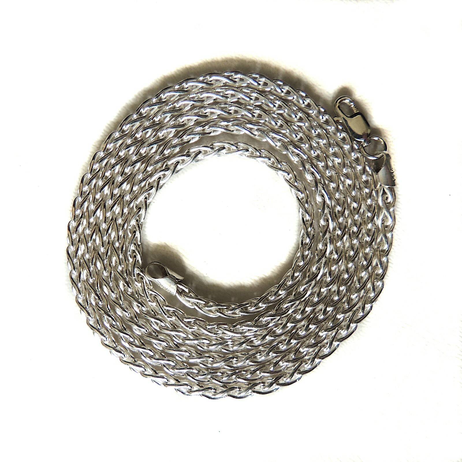 3.0mm Sterling Silver Wheat Spiga Necklace Chain for Pendants (.925)