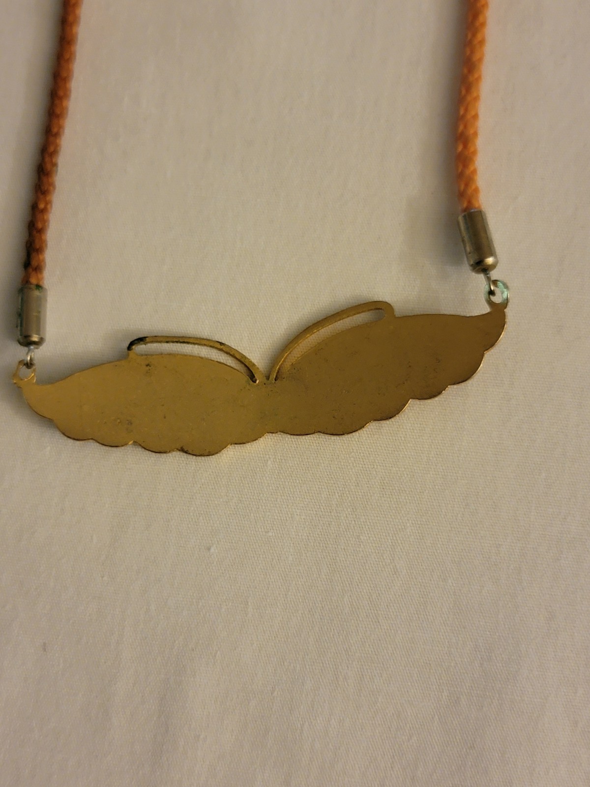 Cloisonne Enamal Multi Color Butterfly 1970/80s Corded Necklace