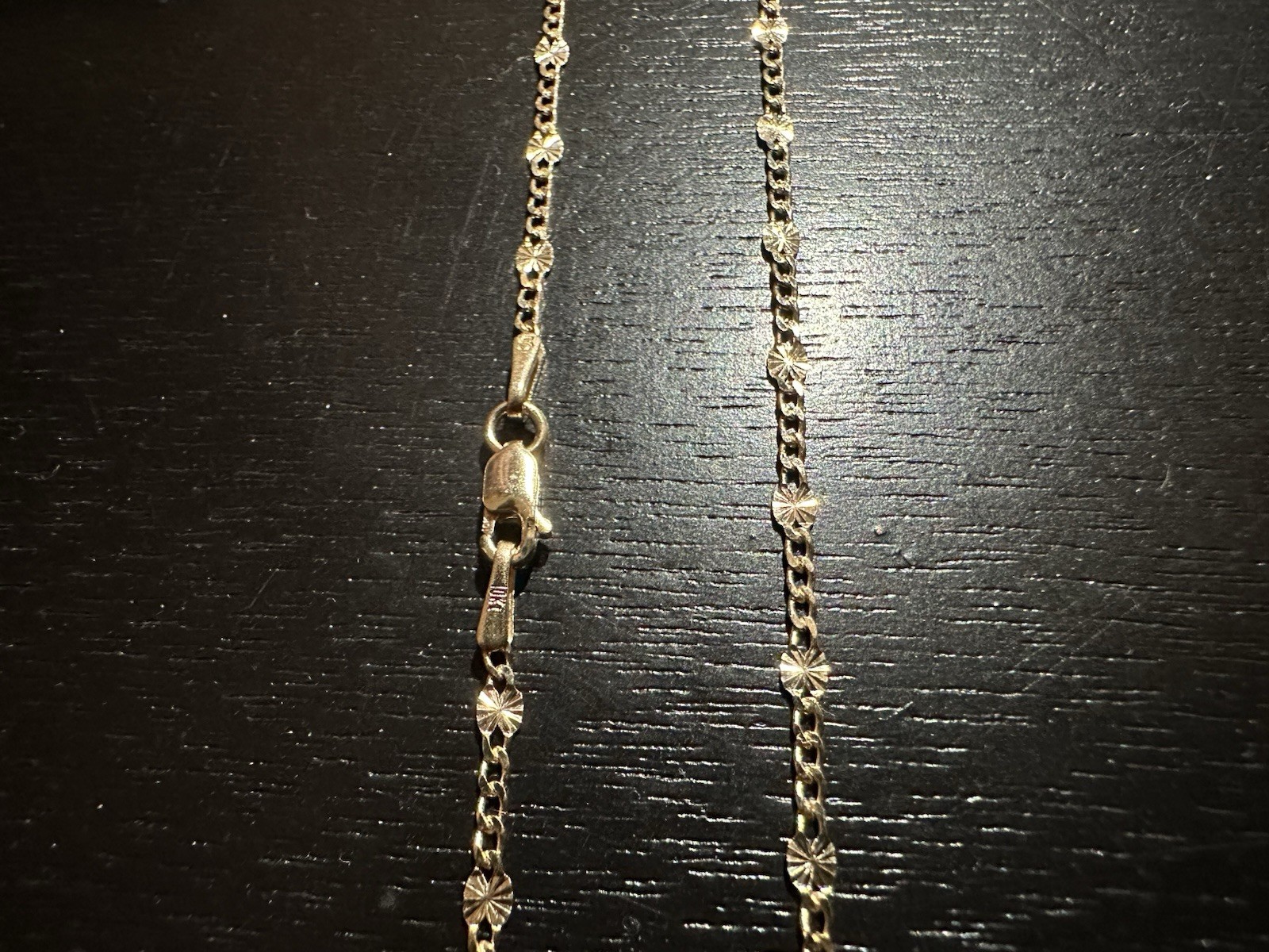 10k Solid Gold Cuban Valentino Chain Necklace, Lobster Clasp, No Stones