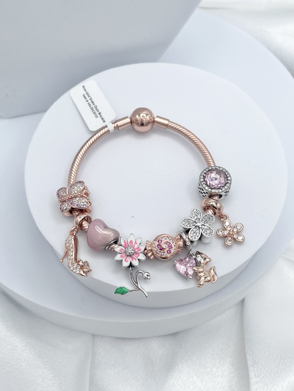 Linx Rose Gold Charm Bracelet with Christmas Themed Charms